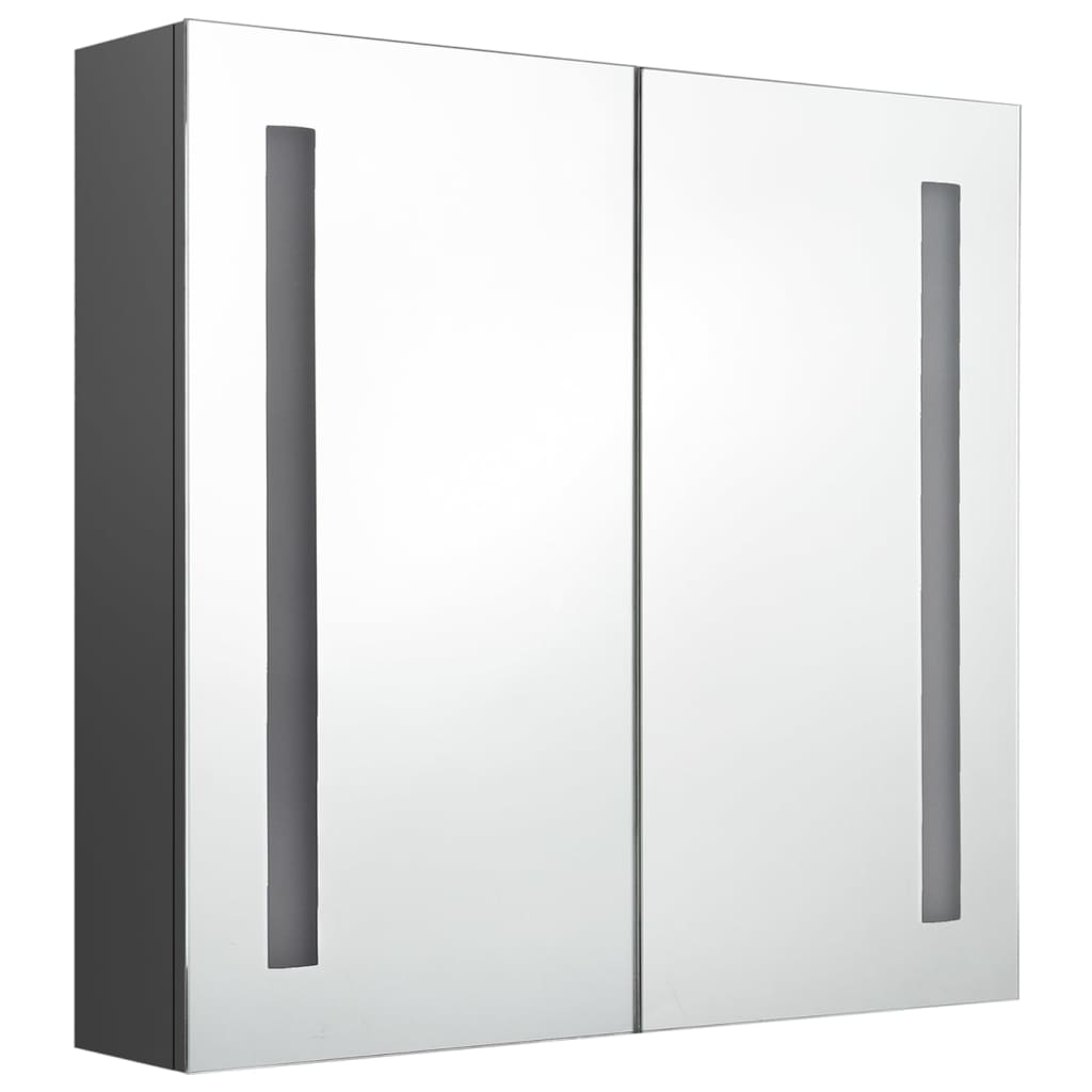 LED kupaonski ormarić s ogledalom sivi 62 x 14 x 60 cm
