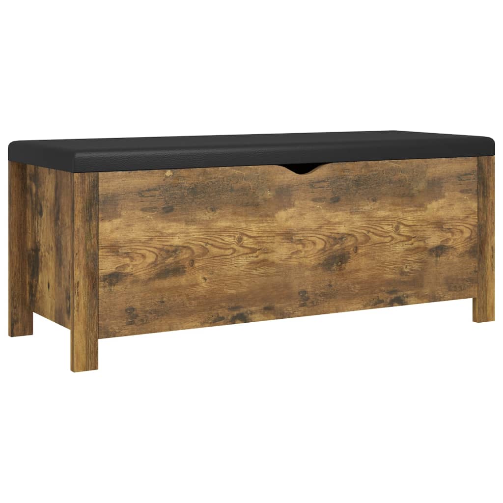 Kutija za pohranu s jastukom boja hrasta 105x40x45 cm drvena
