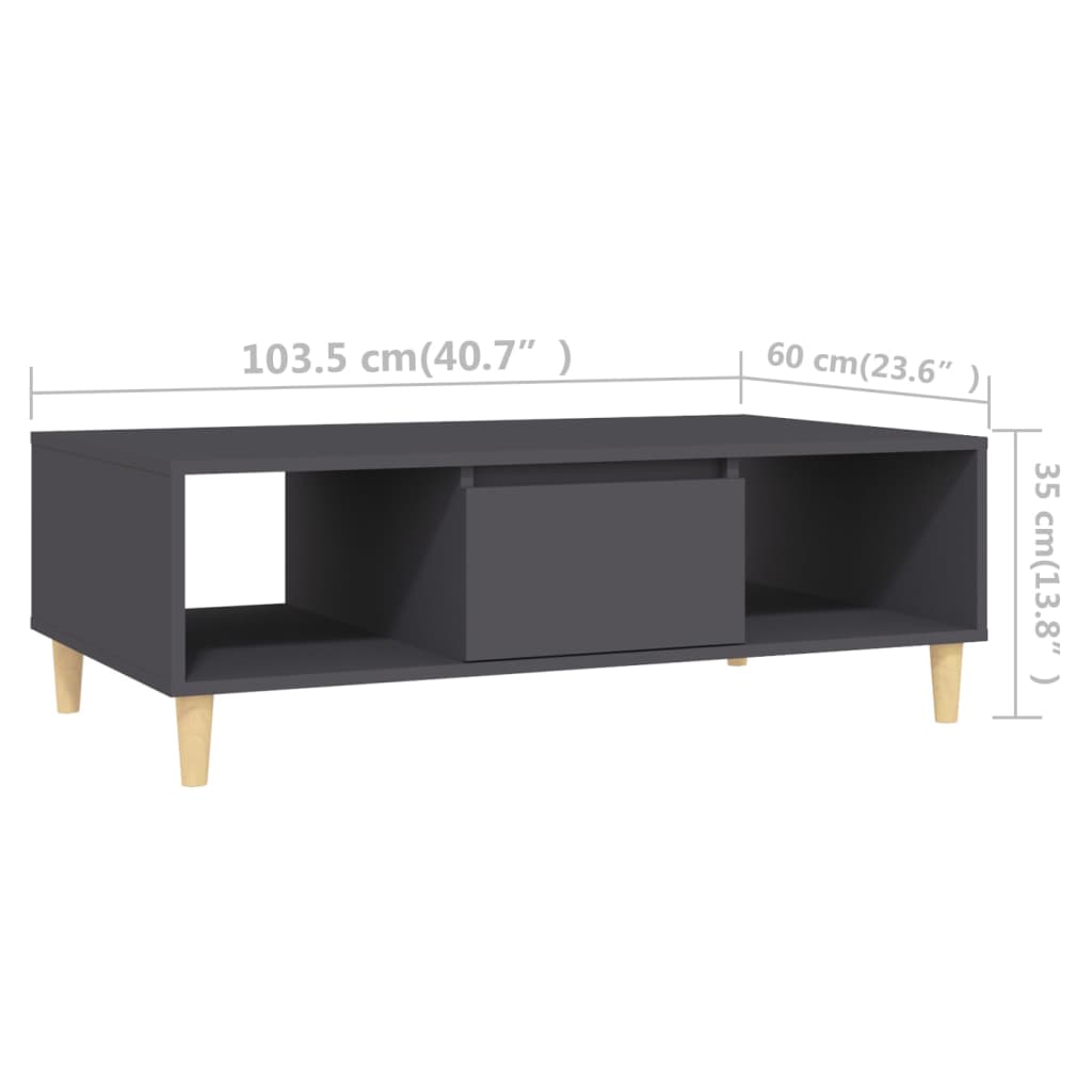 Stolić za kavu sivi 103,5 x 60 x 35 cm konstruirano drvo