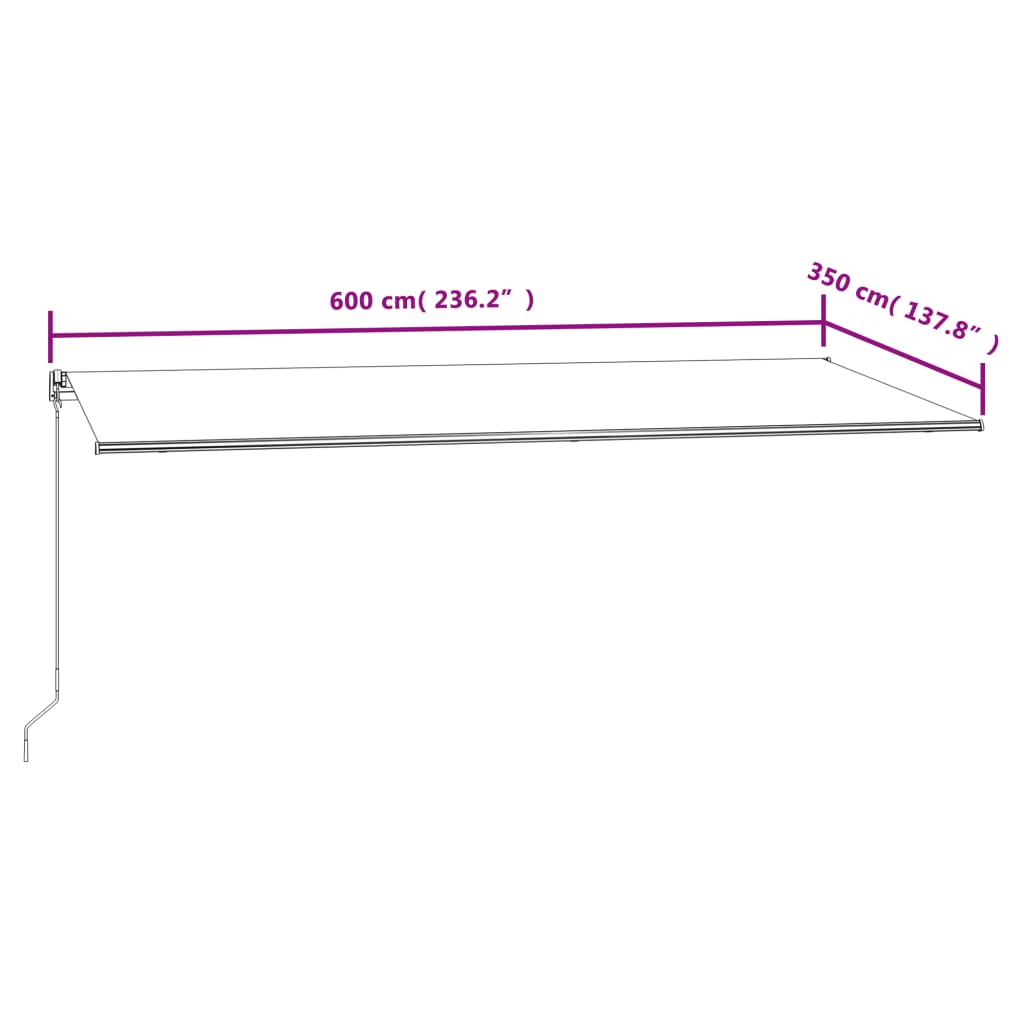 Tenda na automatsko uvlačenje 600x350 cm krem