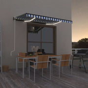 Automatska tenda sa senzorom LED 400x300 cm plavo-bijela