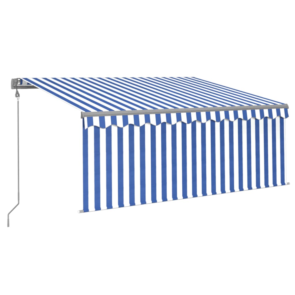 Automatska tenda s roletom i senzorom LED 3,5x2,5m plavo-bijela