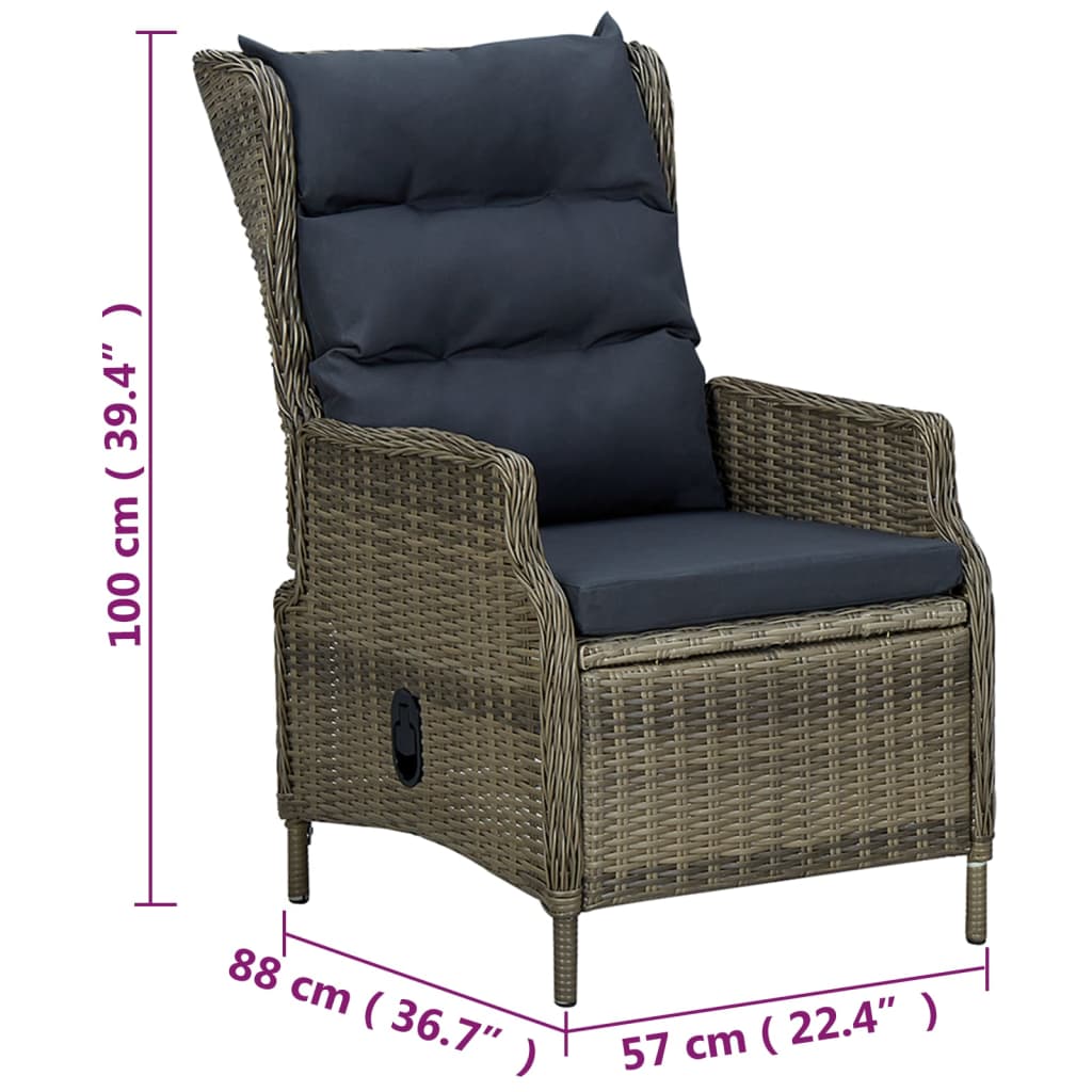 7-dijelni vrtni blagovaonski set smeđi