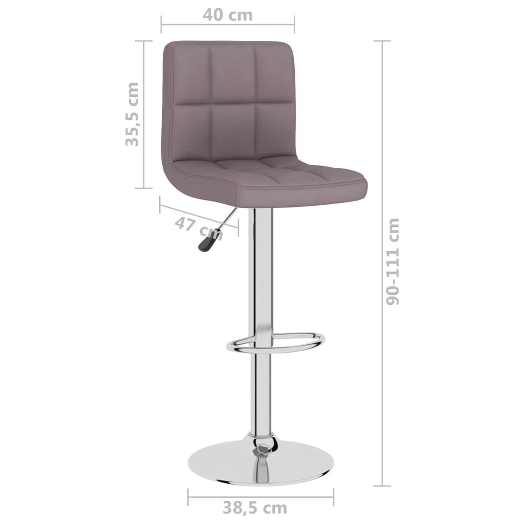 Barski stolac od tkanine smeđe-sivi