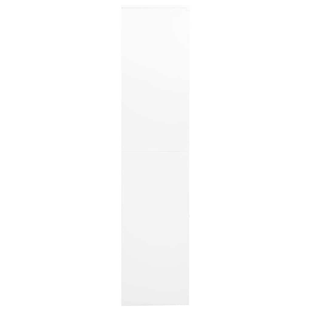 Uredski ormarić bijeli 90 x 40 x 180 cm čelik i kaljeno staklo