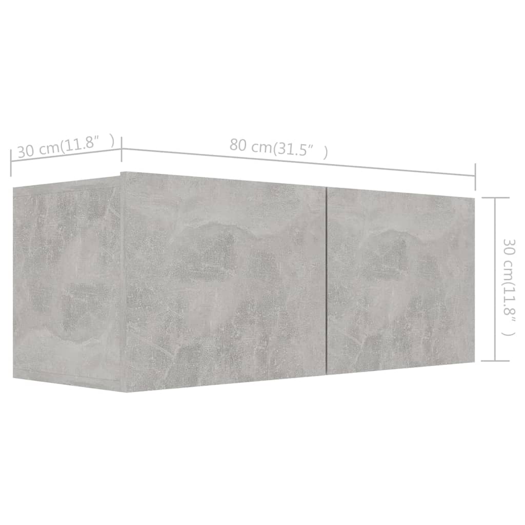 5-dijelni set TV ormarića siva boja betona konstruirano drvo