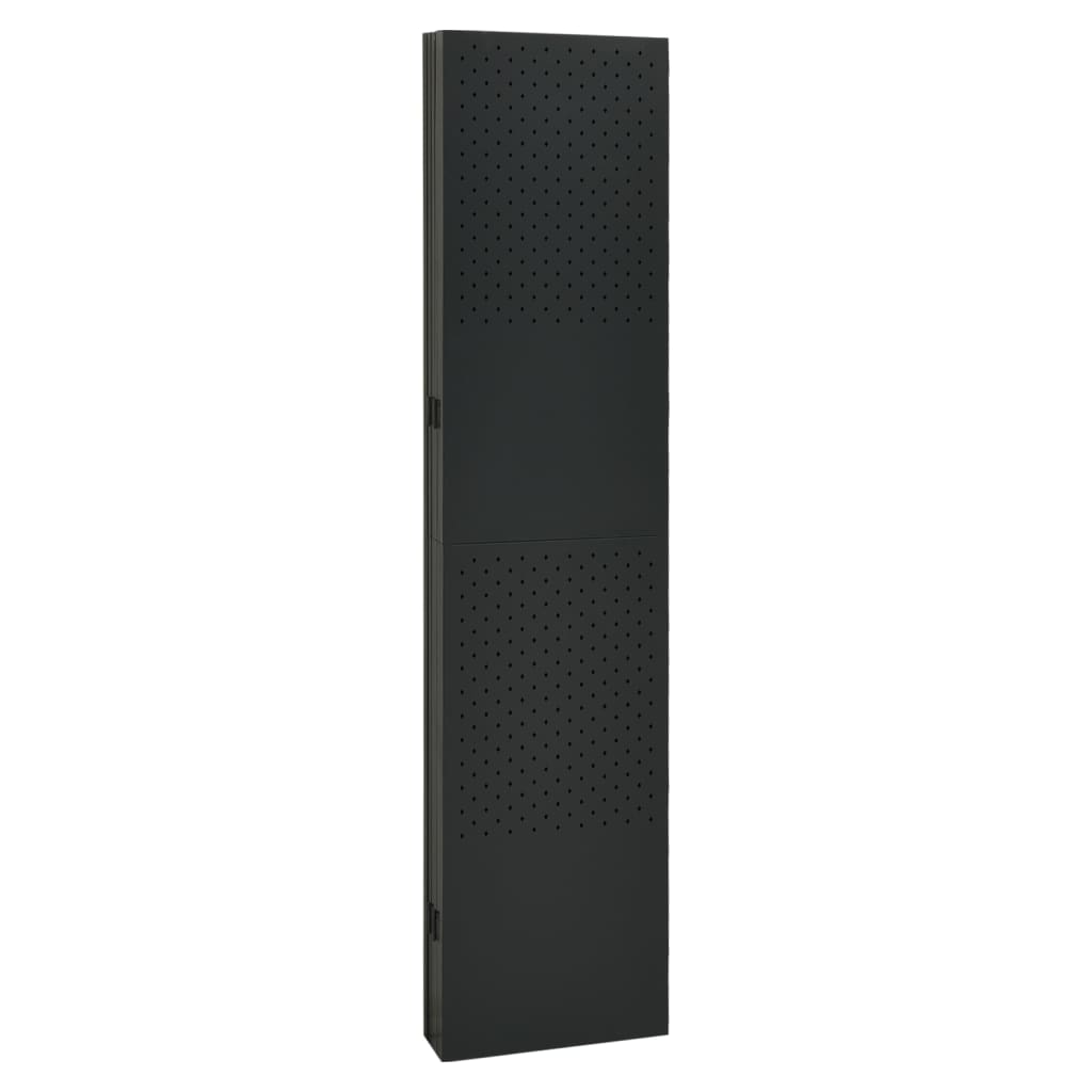 Sobna pregrada sa 6 panela crna 240 x 180 cm čelična