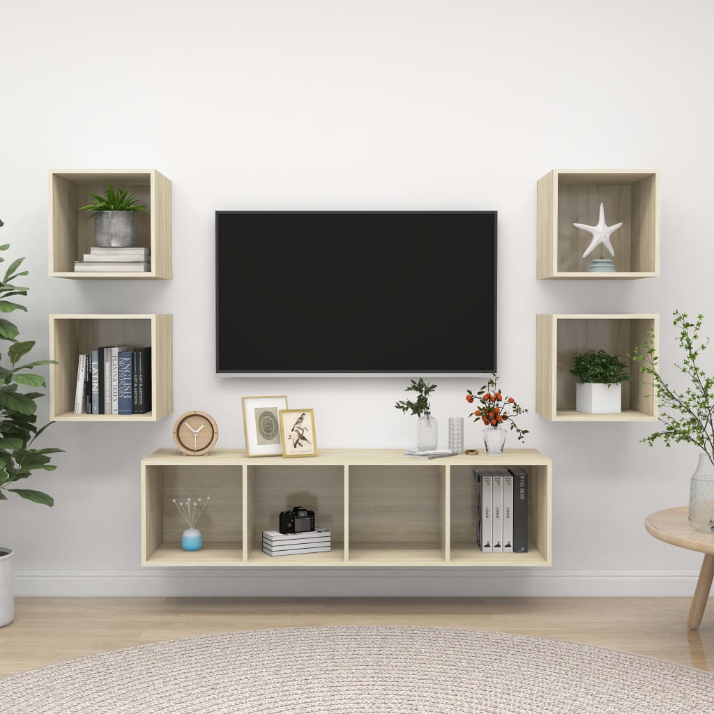 5-dijelni set TV ormarića boja hrasta sonome od iverice