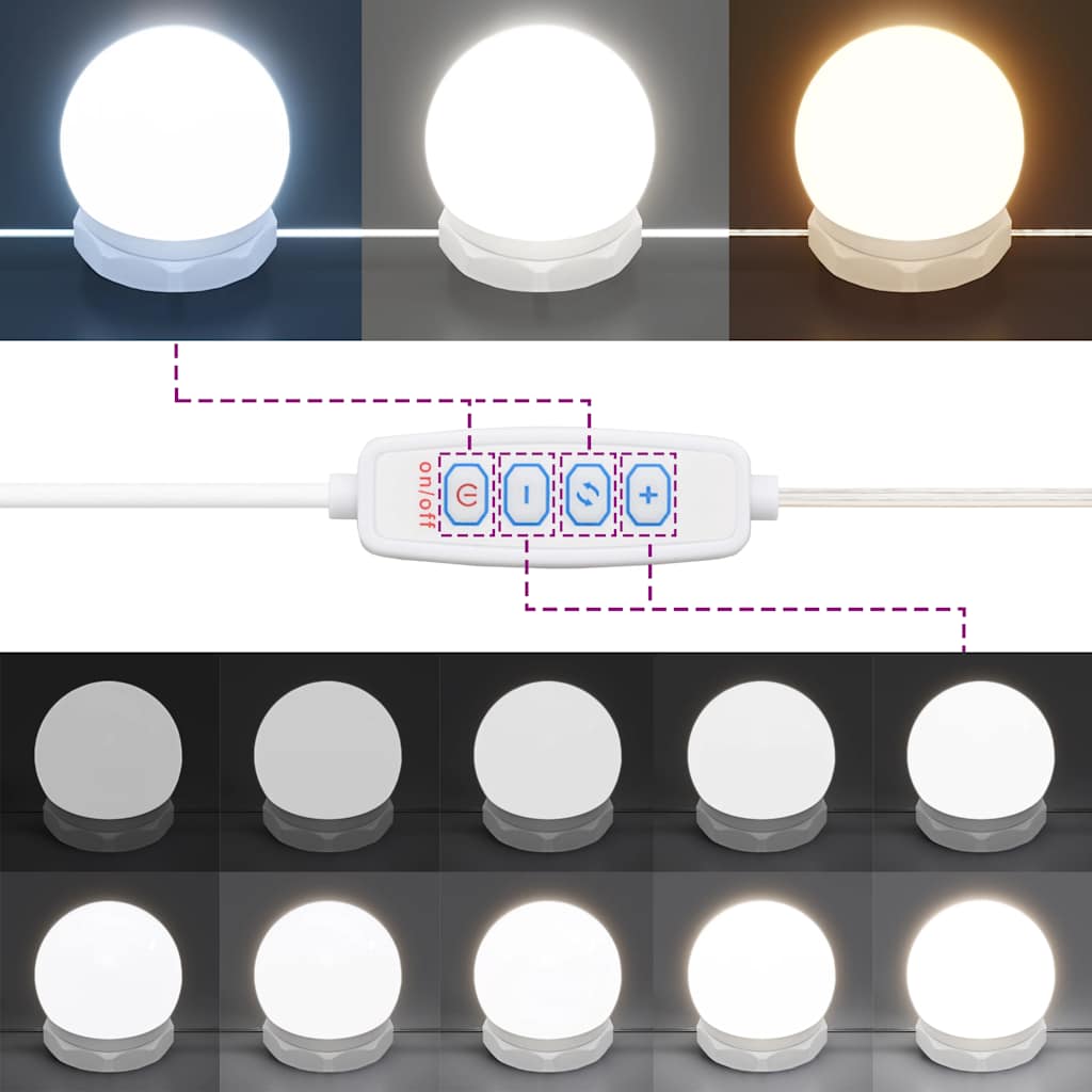 Toaletni stolić s LED svjetlima sjajni bijeli 60 x 40 x 140 cm