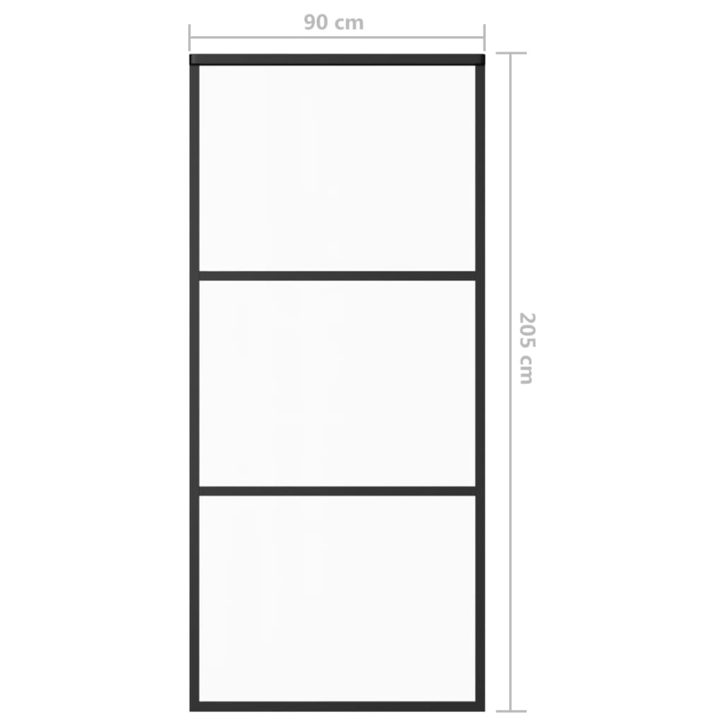Klizna vrata s priborom ESG staklo i aluminij 90 x 205 cm