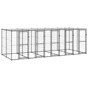 Vanjski kavez za pse s krovom čelični 12,1 m²