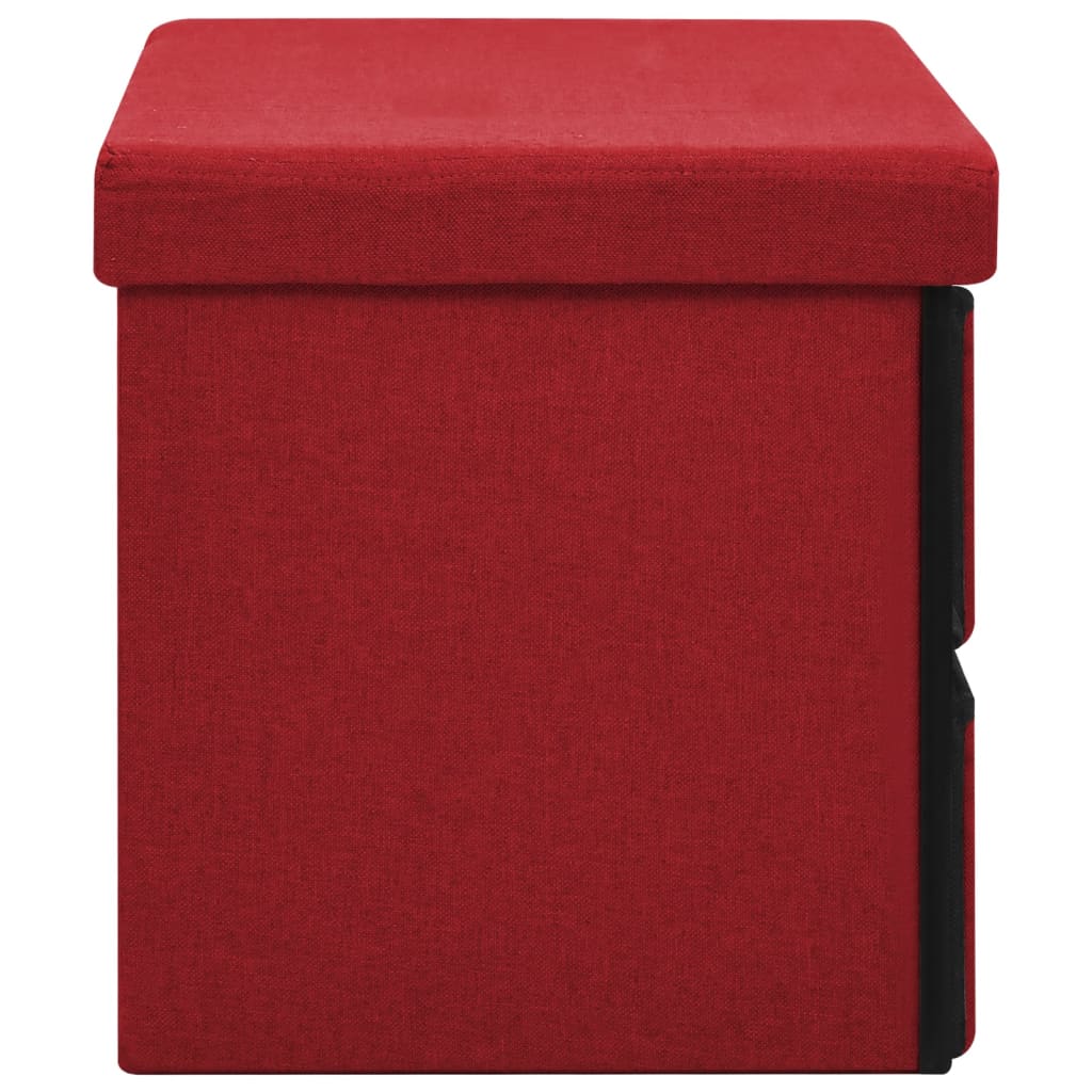 Sklopiva klupa za pohranu boja vina 76x38x38 cm umjetno platno