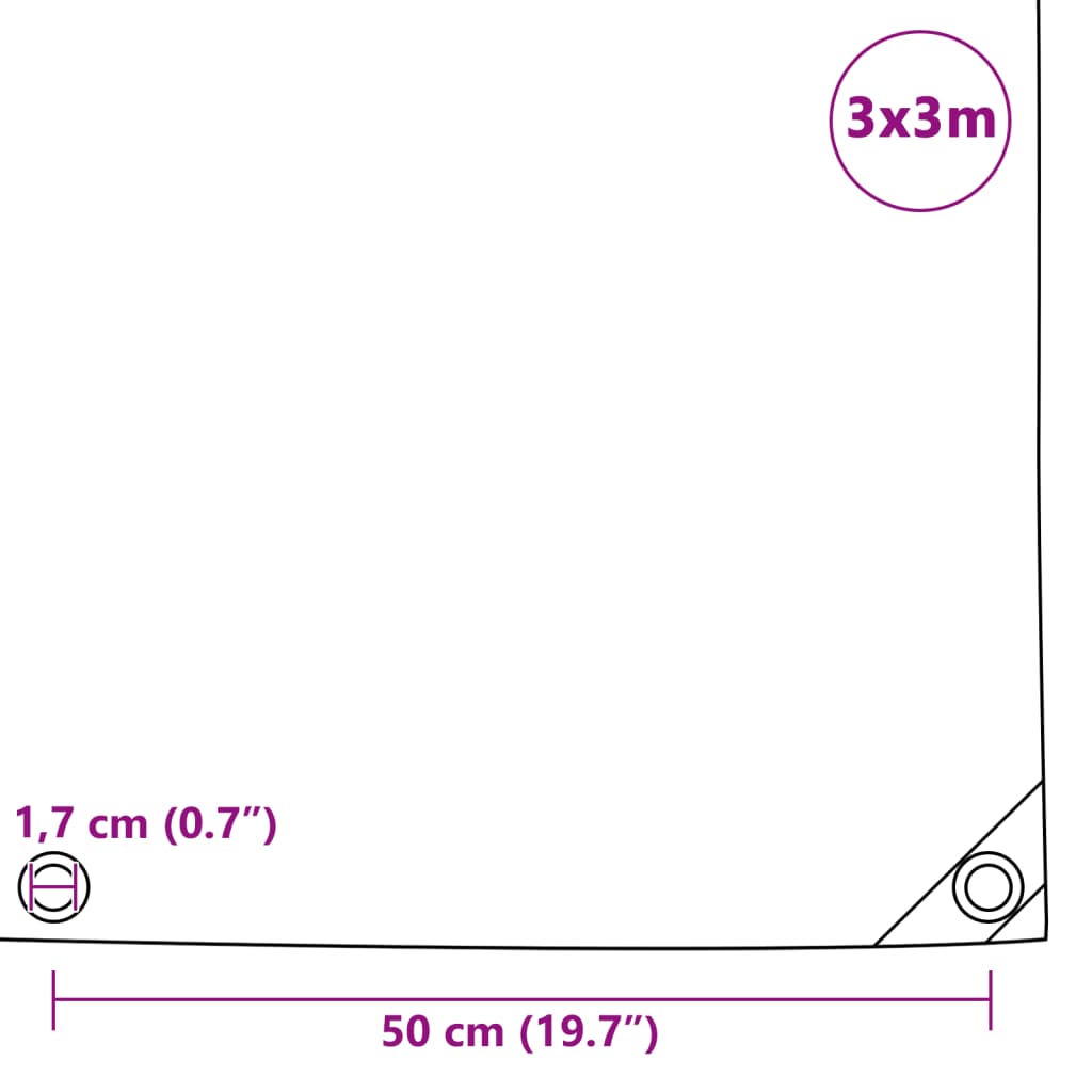 Cerada 650 g/m² 3 x 3 m crna