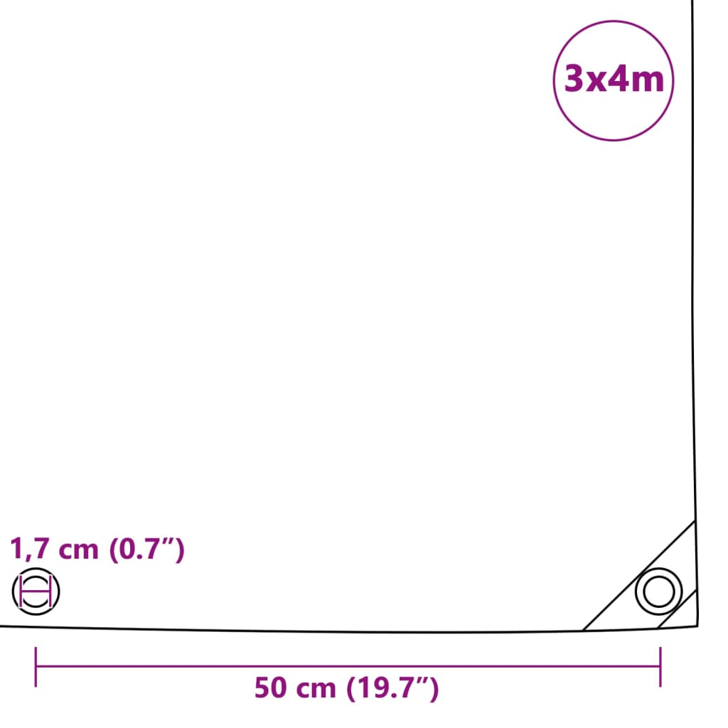 Cerada 650 g/m² 3 x 4 m crna