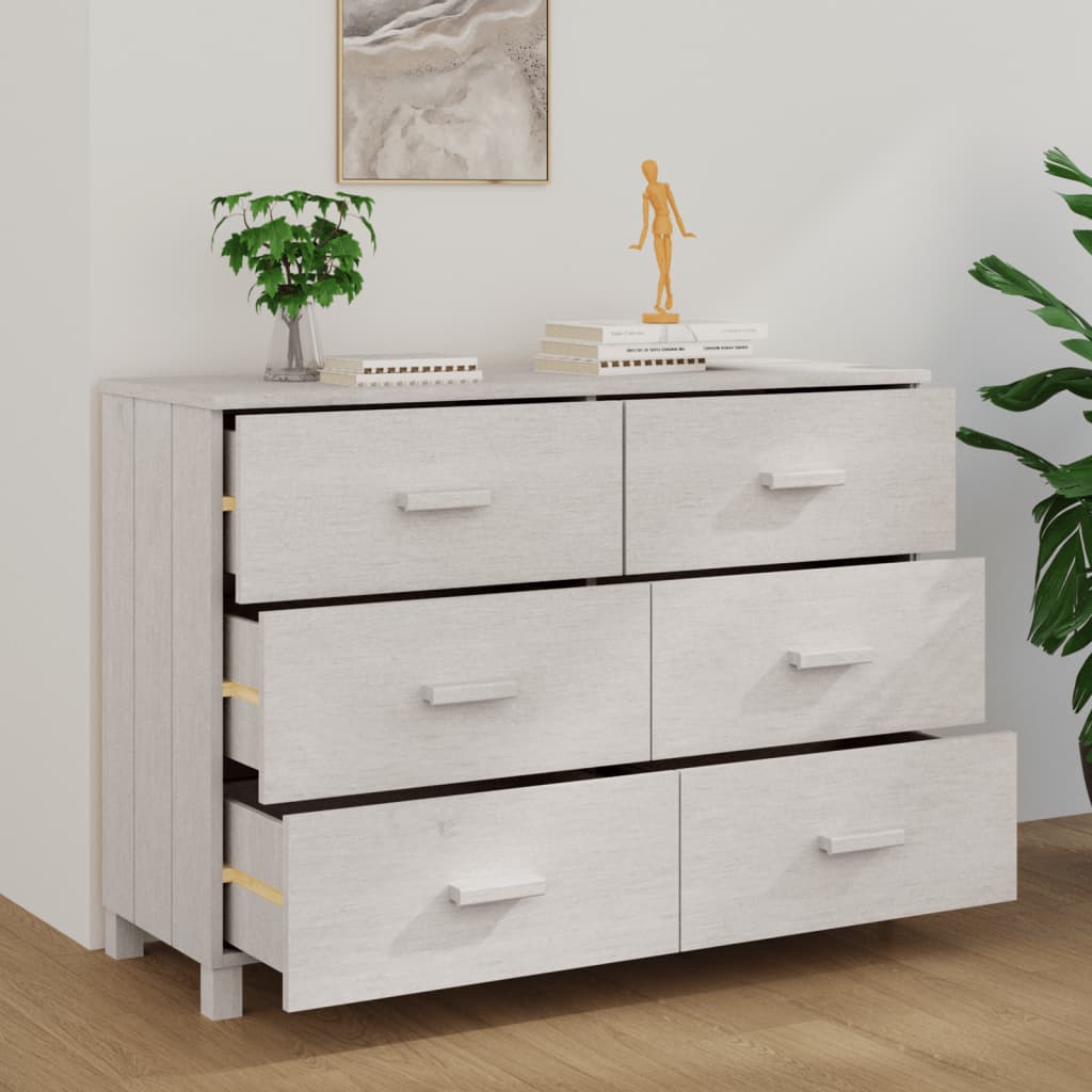 Komoda HAMAR bijela 113 x 40 x 80 cm od masivne borovine