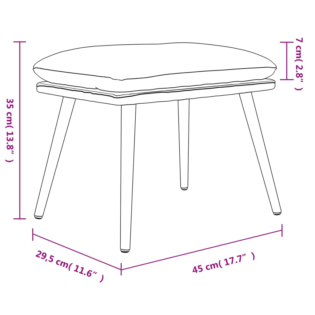 Tabure plavi 45 x 29,5 x 35 cm od tkanine