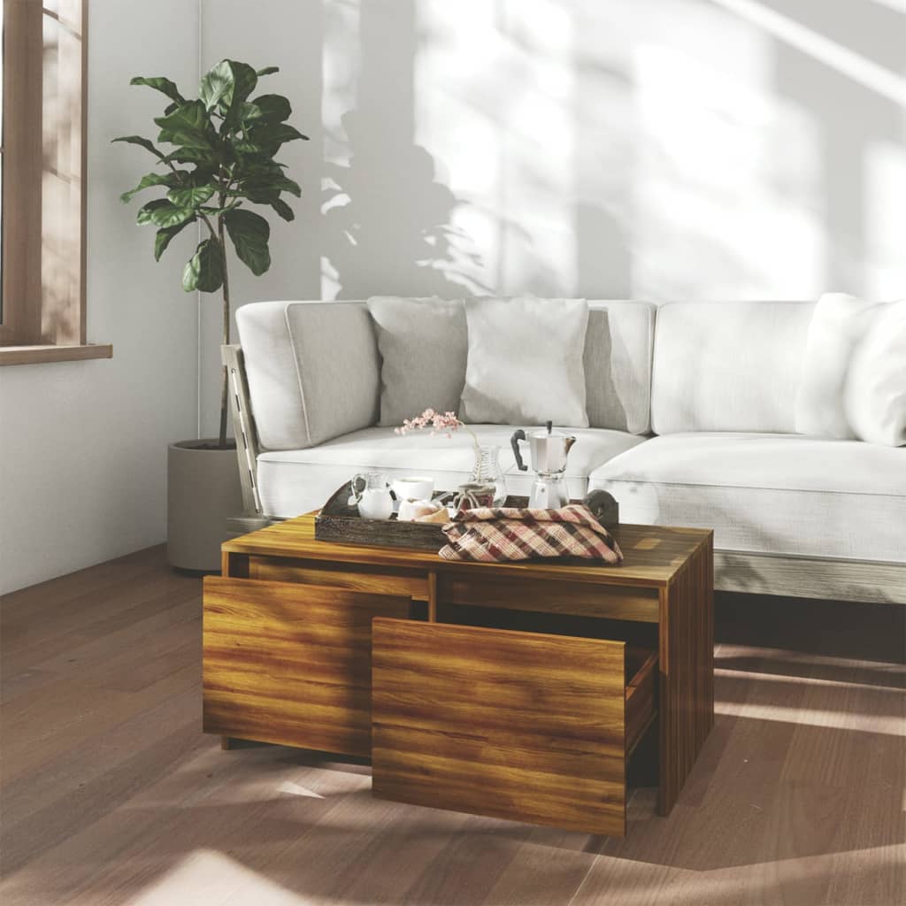 Stolić za kavu boja hrasta 90 x 50 x 41,5 cm konstruirano drvo