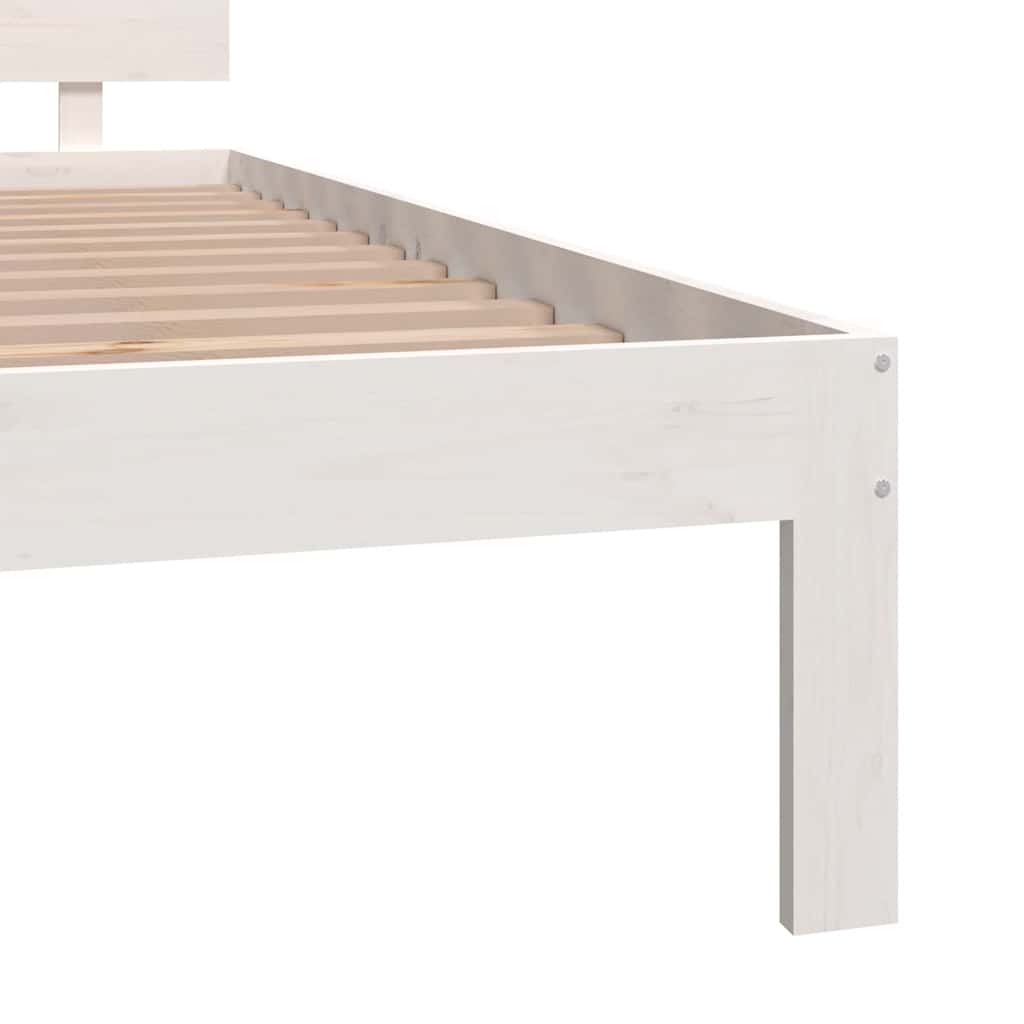 Okvir za krevet od masivne borovine bijeli 200 x 200 cm