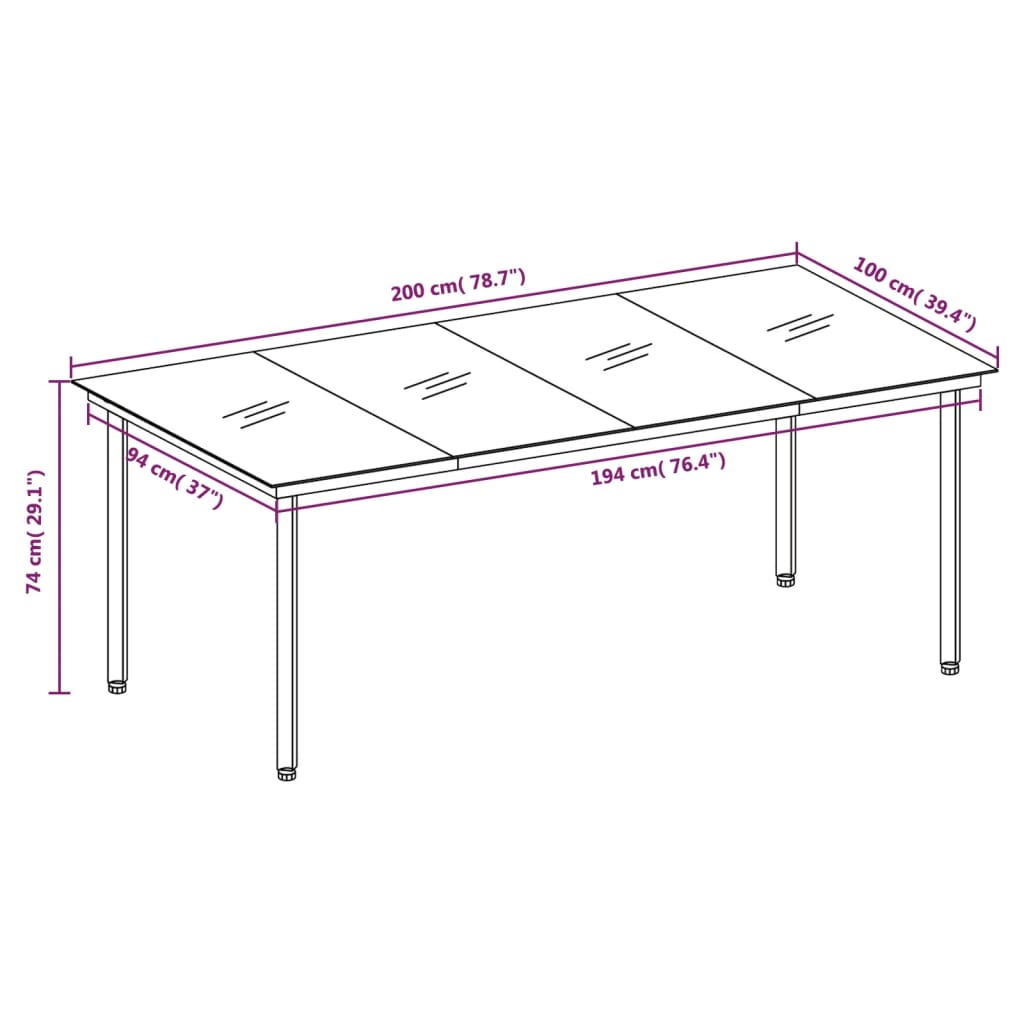 9-dijelni vrtni blagovaonski set sivi