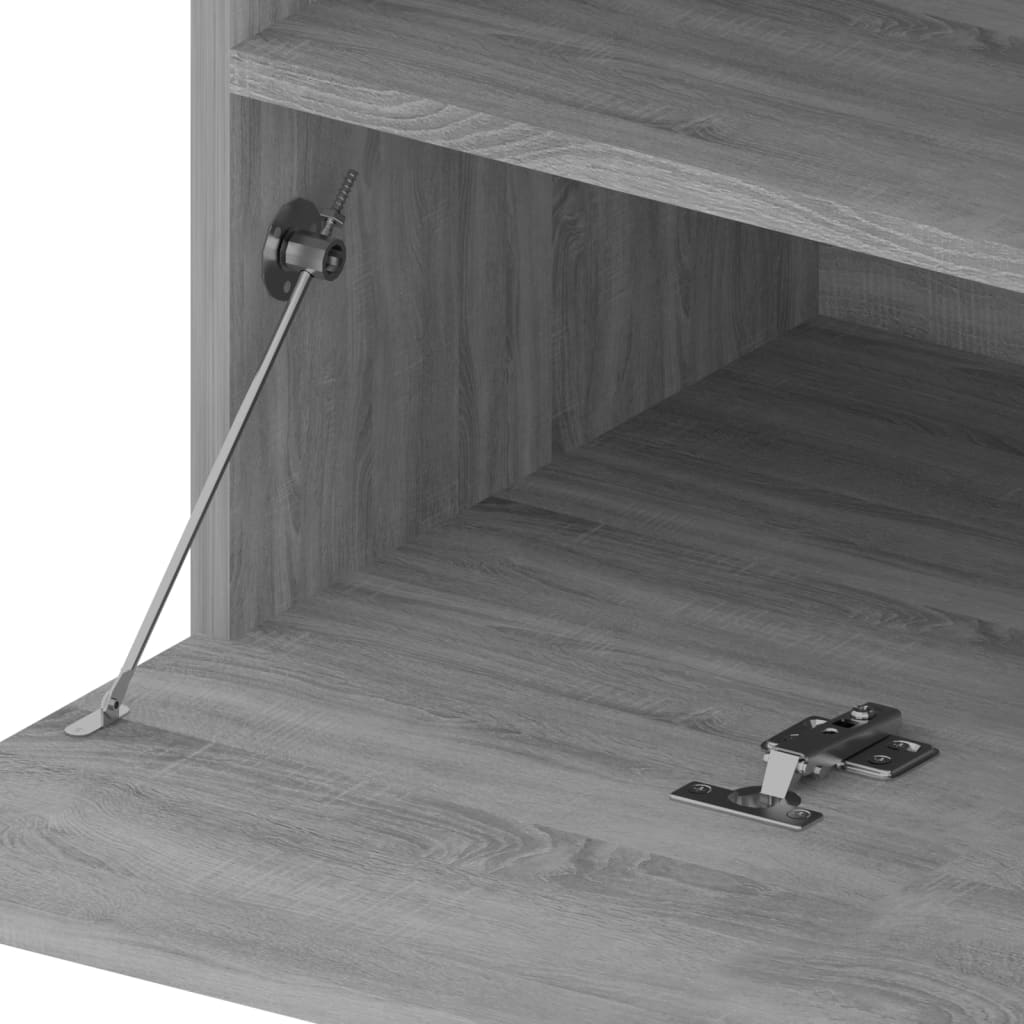 TV ormarić s LED svjetlima 2 kom siva boja hrasta 75x35x40 cm