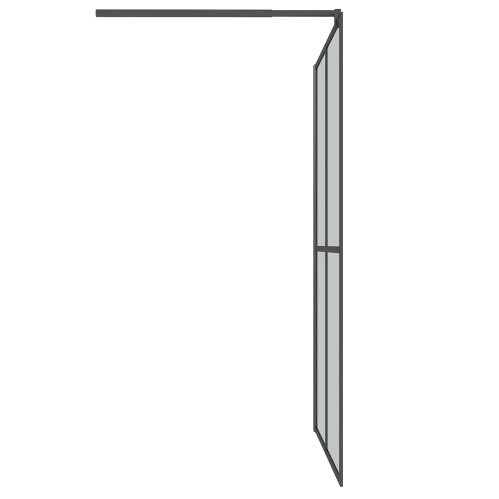 Pregrada za tuš 140 x 195 cm od tamnog kaljenog stakla