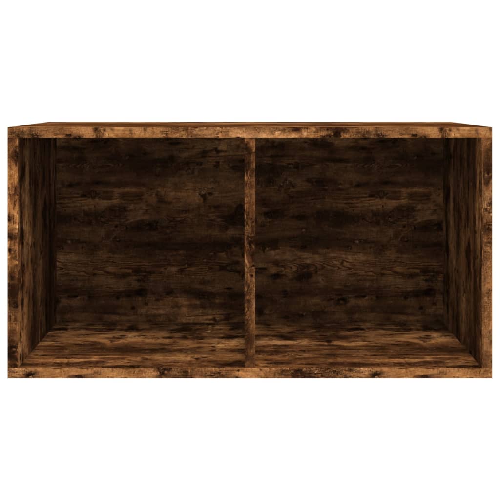 Kutija za pohranu vinilnih ploča smeđa 71 x 34 x 36 cm drvena