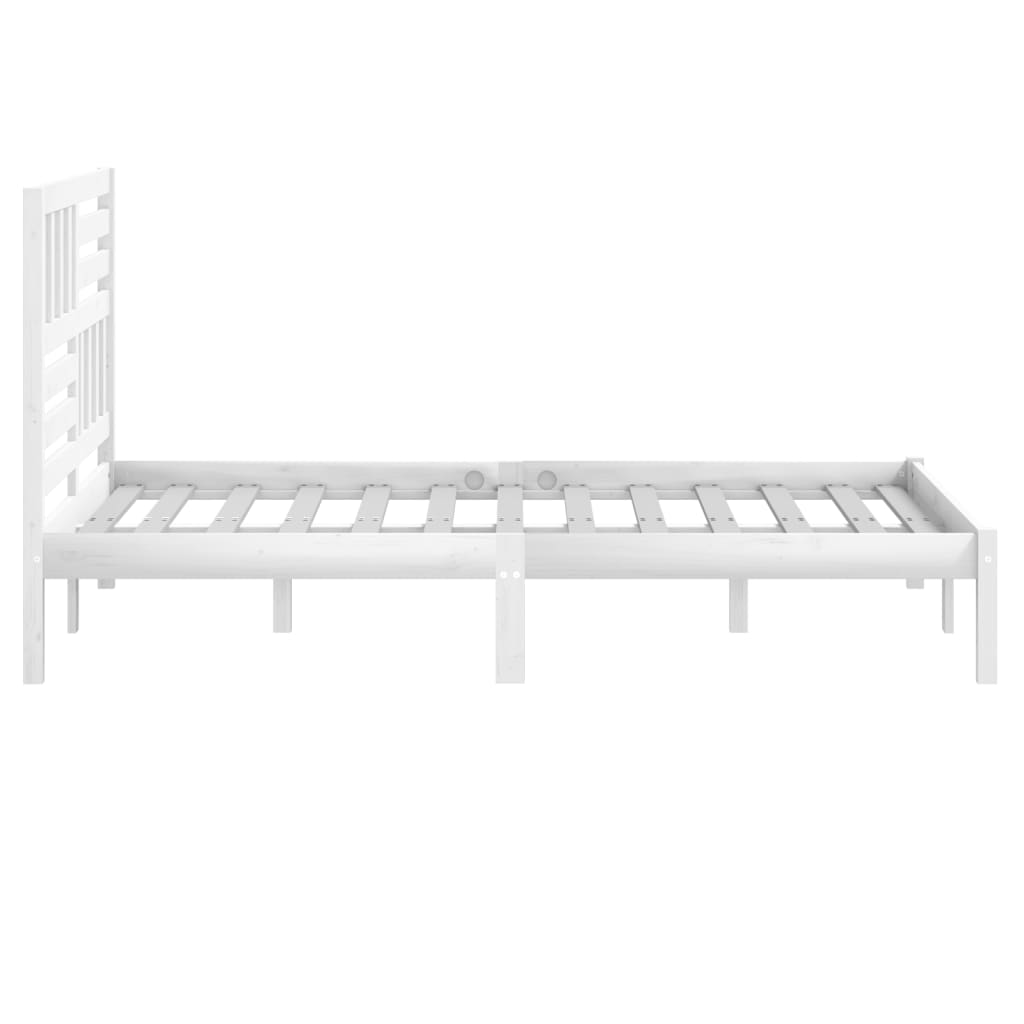 Okvir za krevet od masivne borovine bijeli 140 x 190 cm
