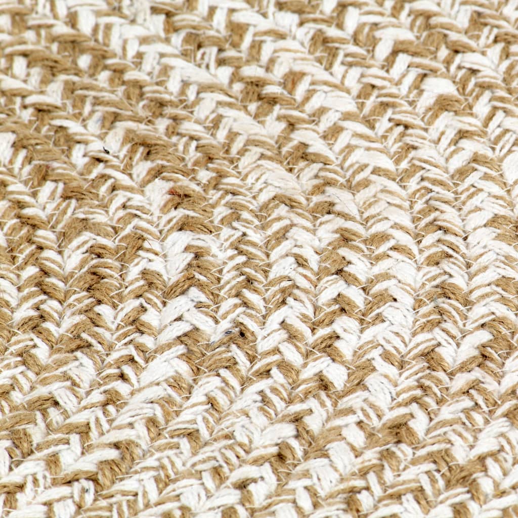Ručno rađeni tepih od jute bijelo-smeđi 210 cm