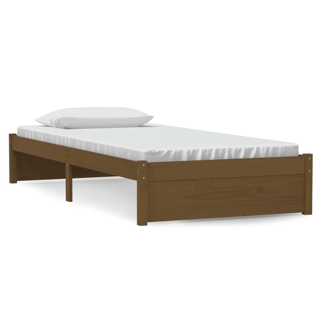 Okvir za krevet boja meda od masivnog drva 90 x 190 cm mali