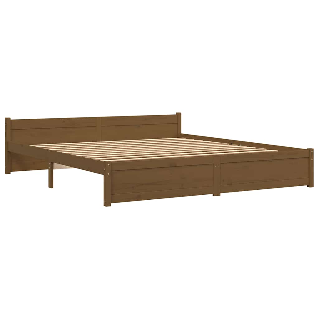 Okvir za krevet od masivnog drva smeđa boja meda 200 x 200 cm