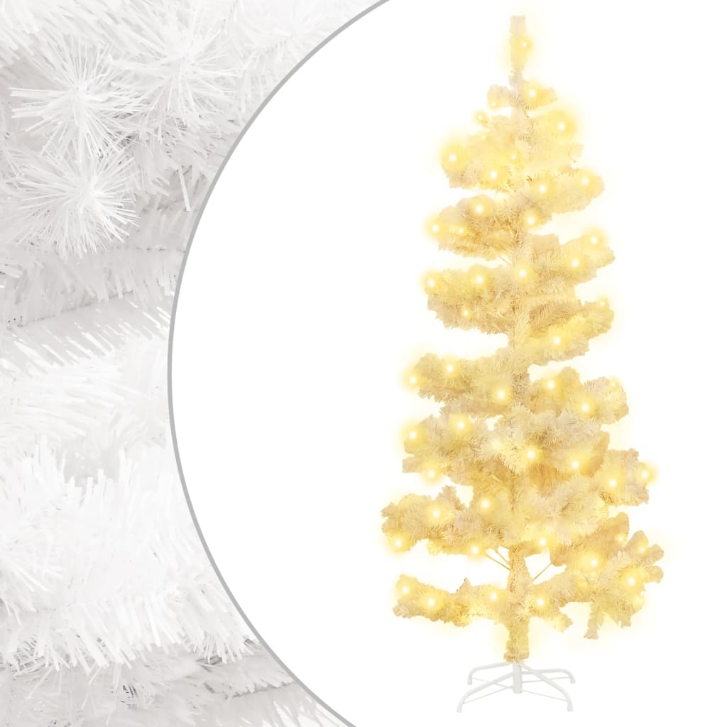 Spiralno osvijetljeno božićno drvce sa stalkom bijelo 150cm PVC