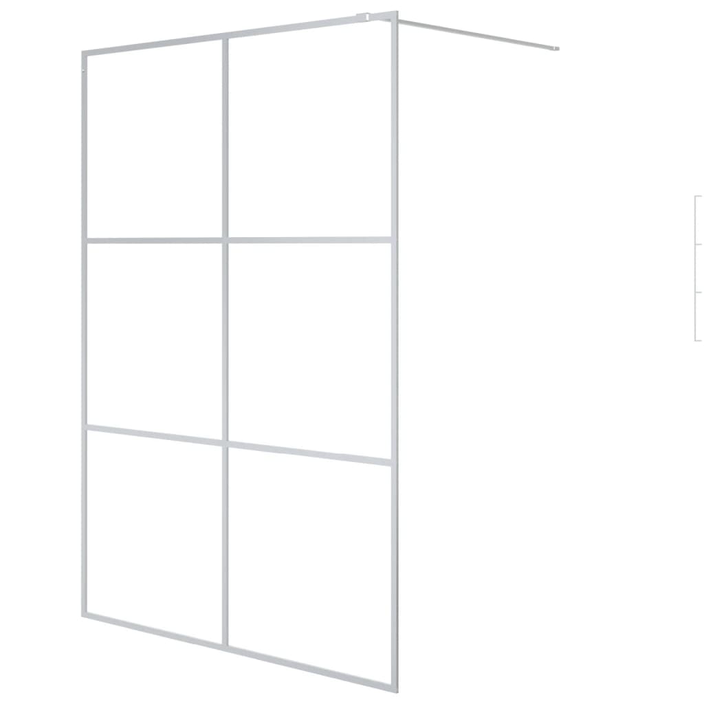 Pregrada za tuš srebrna 140 x 195 cm s prozirnim staklom ESG