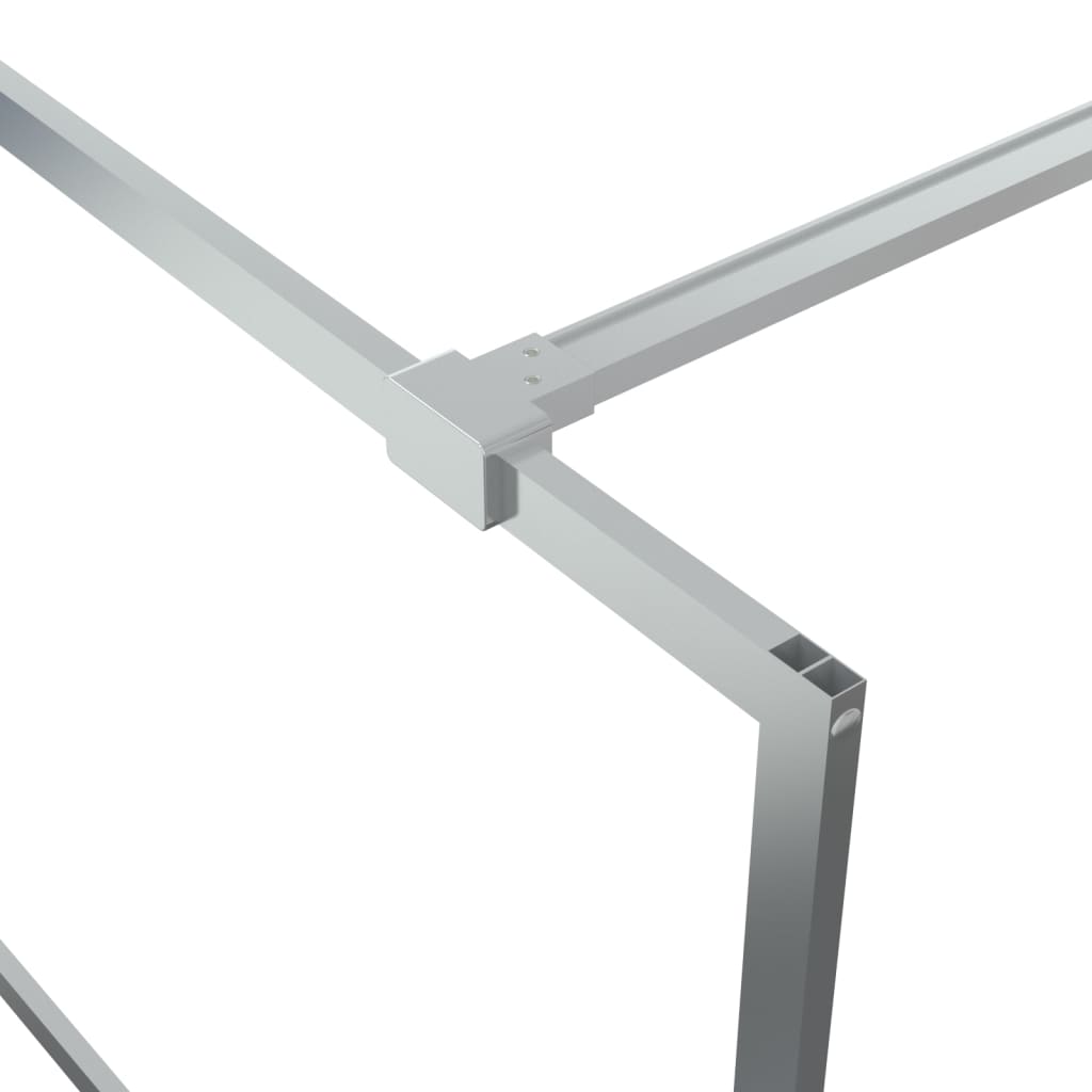 Pregrada za tuš srebrna 90 x 195 cm s prozirnim staklom ESG