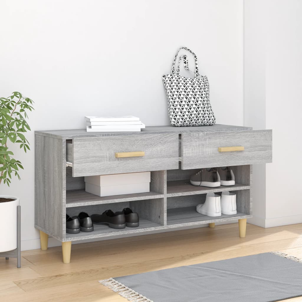 Ormarić za cipele sivi hrast 102 x 35 x 55 cm konstruirano drvo