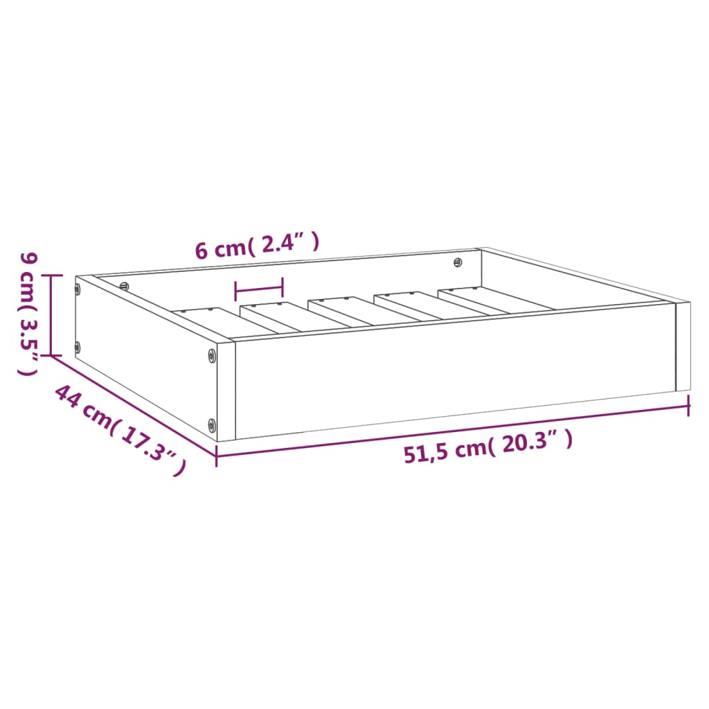 Krevet za pse bijeli 51,5x44x9 cm od masivne borovine