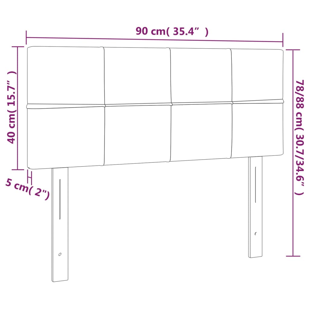 Uzglavlje krem 90x5x78/88 cm od tkanine