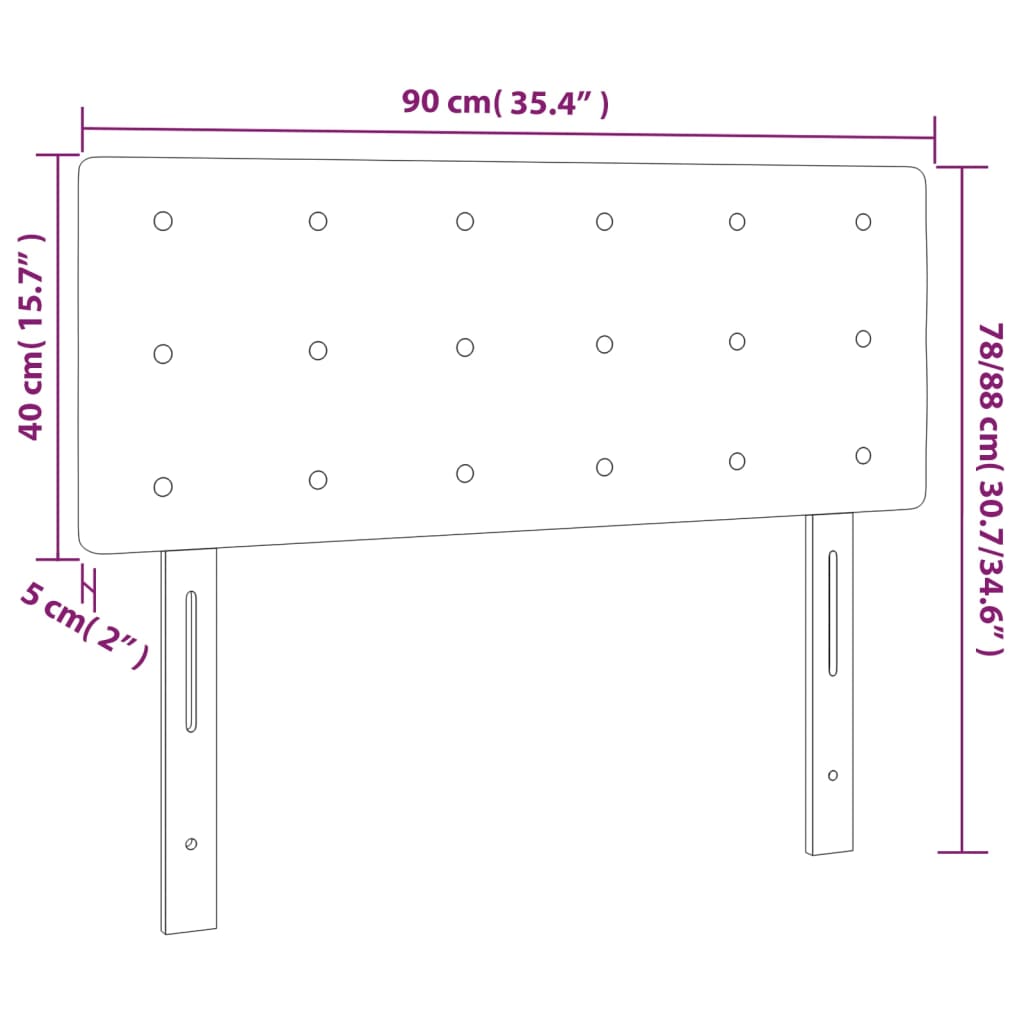Uzglavlje krem 90x5x78/88 cm od tkanine