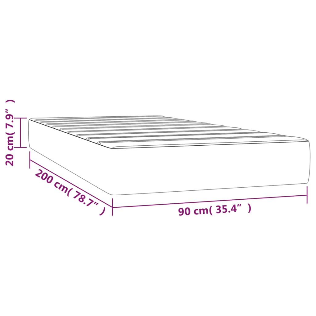 Madrac s oprugama srednje tvrdoće boja cappuccina 90x200x20 cm od umjetne kože