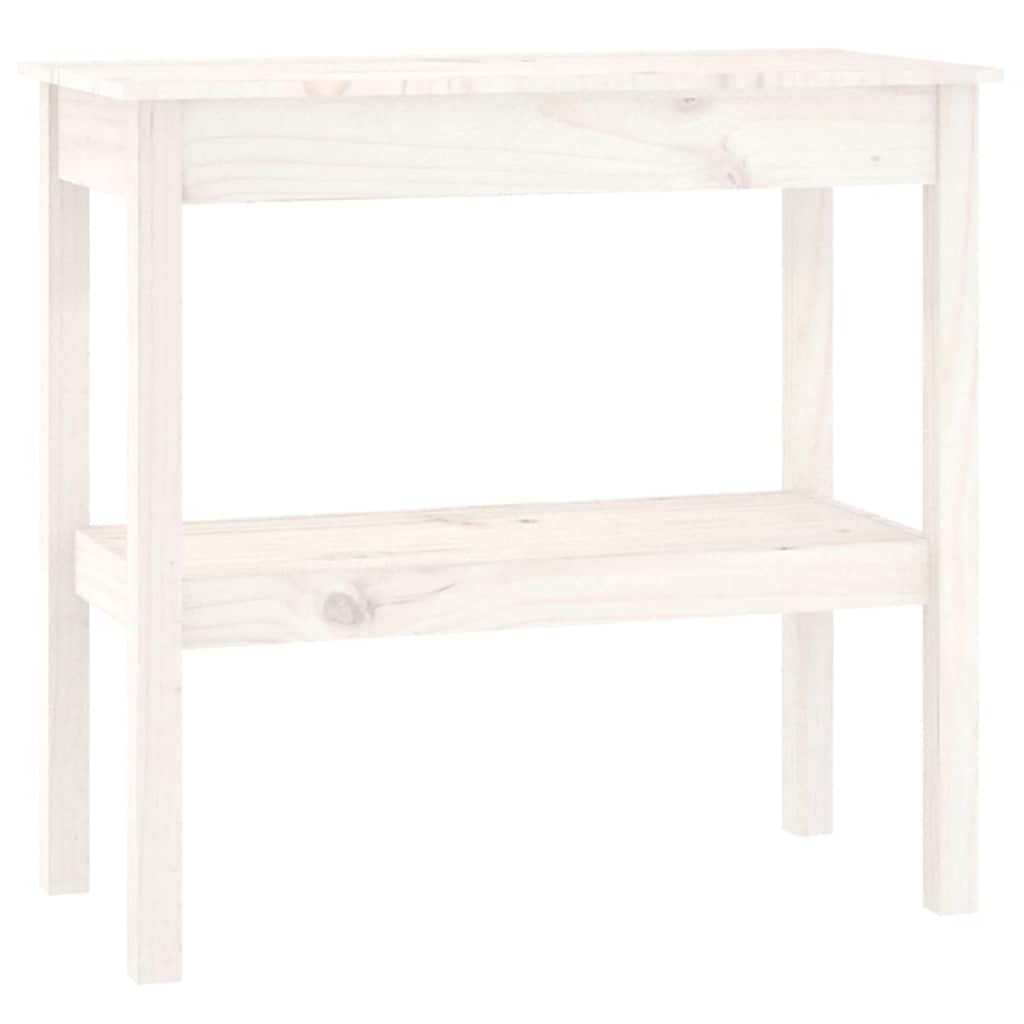 Konzolni stol bijeli 80x40x75 cm od masivne borovine