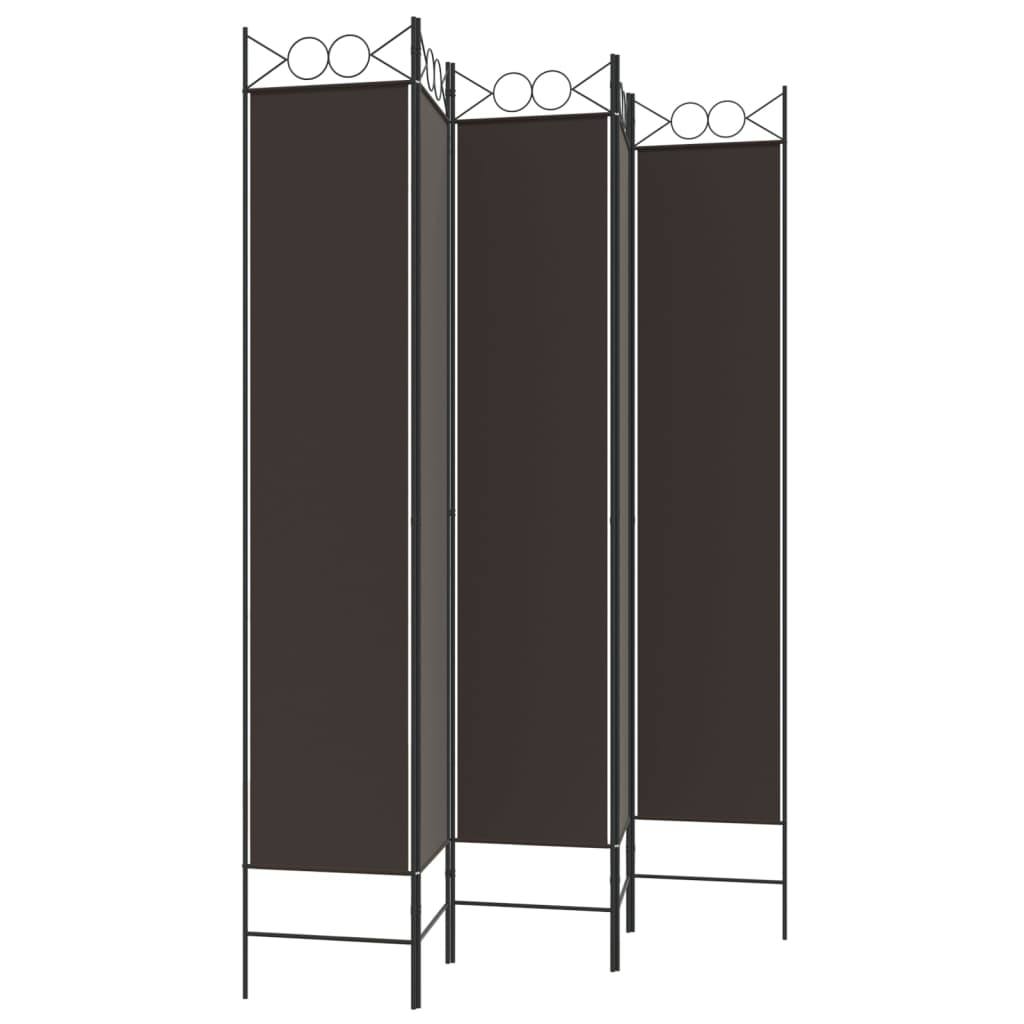 Sobna pregrada s 5 panela smeđa 200x220 cm od tkanine