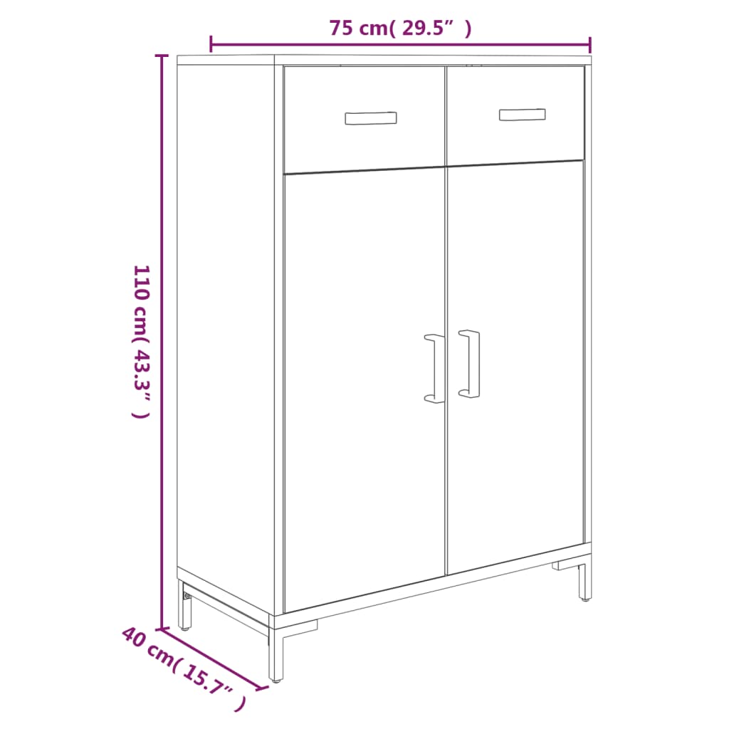 Stalak za cipele 75 x 40 x 110 cm od masivne borovine