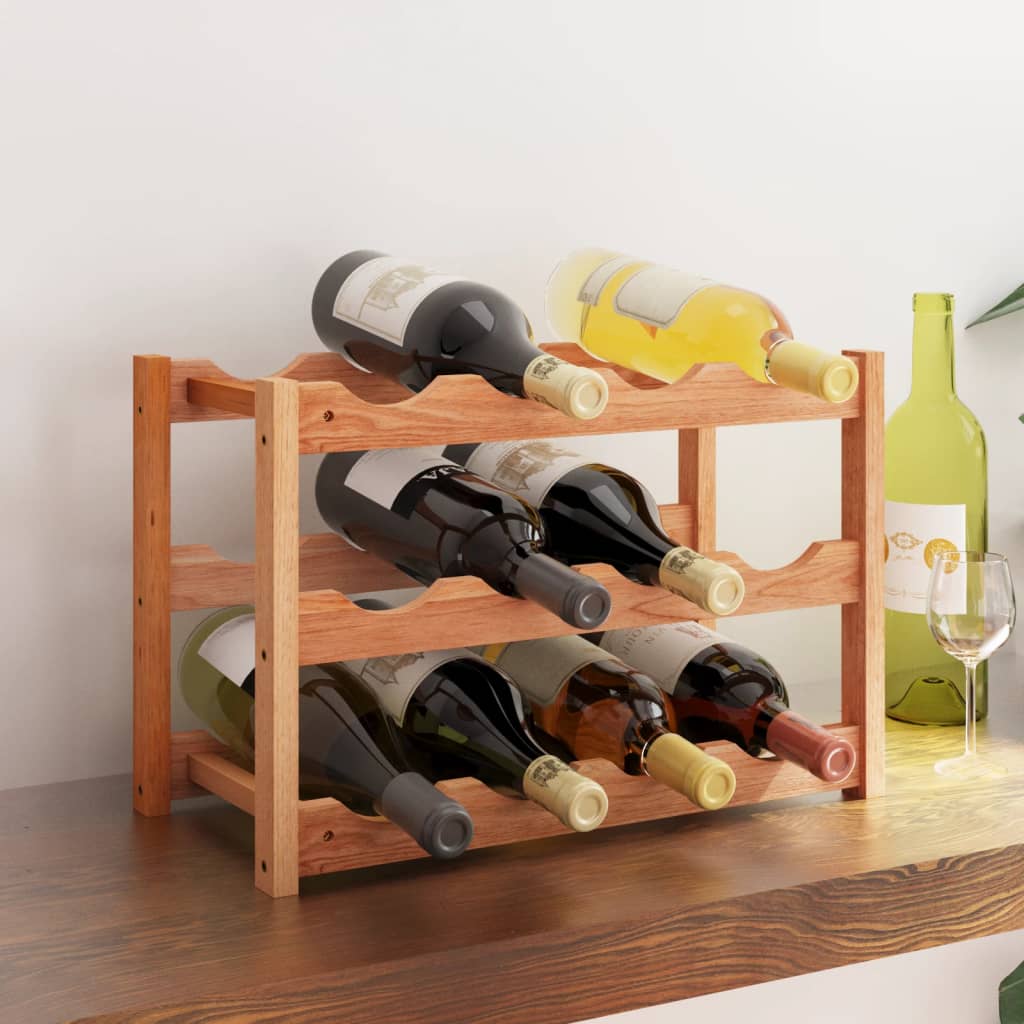 Stalak za vino za 12 boca od masivnog drva oraha