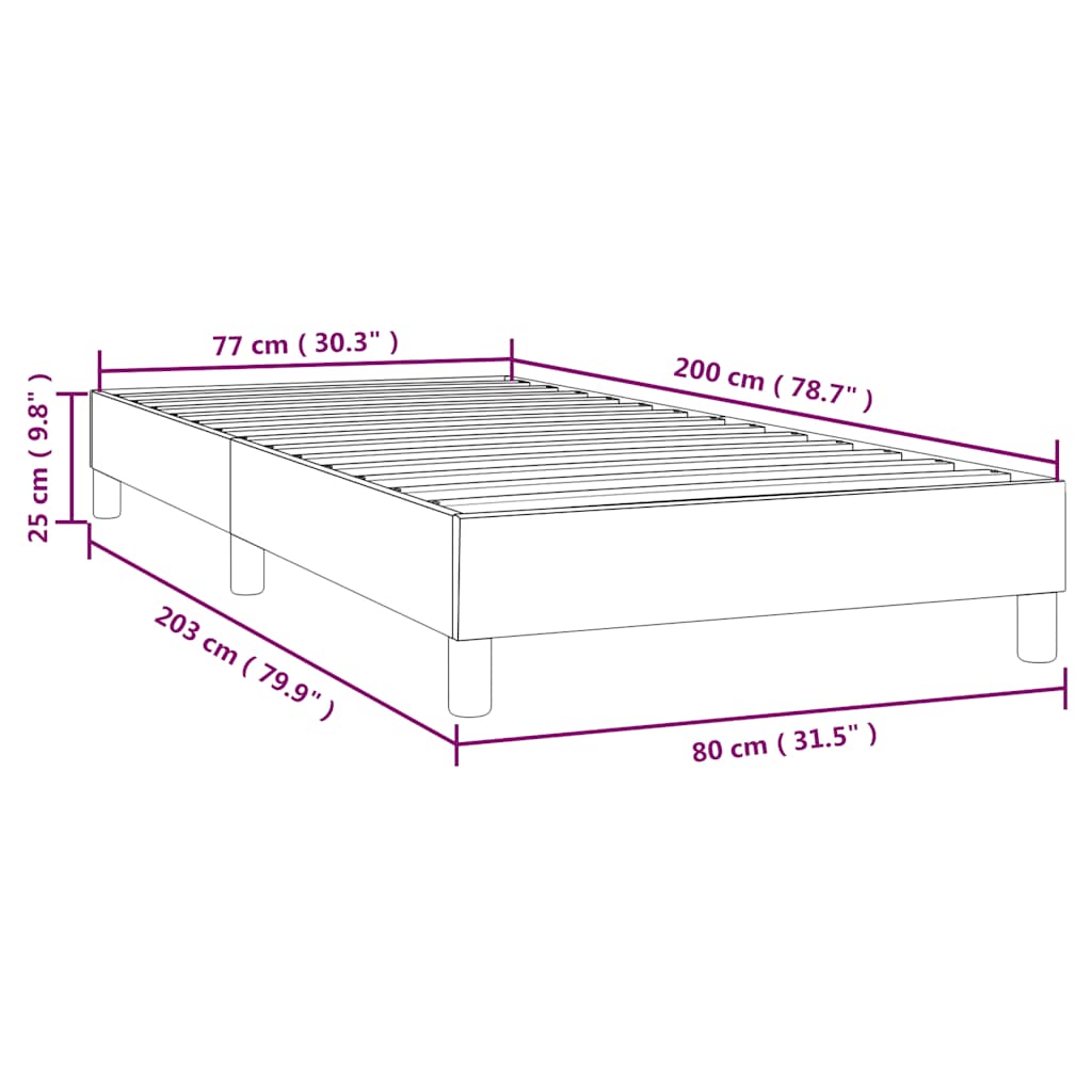 Okvir za krevet s oprugom Krem 80x200cm Tkanina