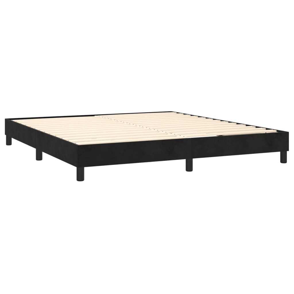 Okvir za krevet s oprugom crni 160x200 cm baršunasti