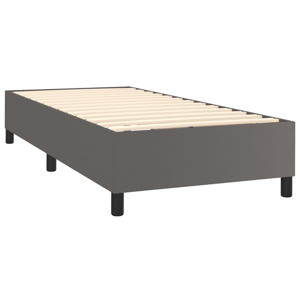 Okvir za krevet s oprugom sivi 90x200 cm od umjetne kože
