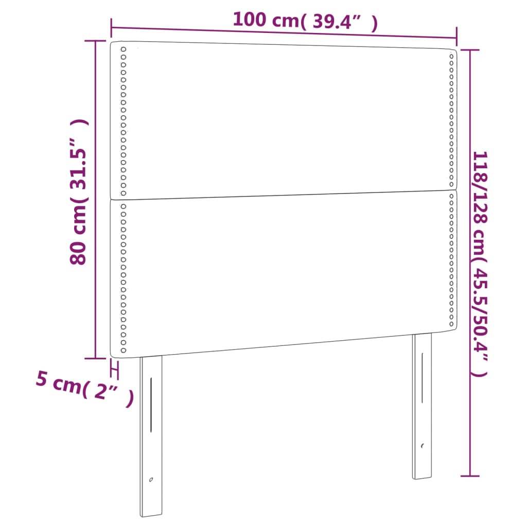 Uzglavlje plavo 100x5x118/128 cm tkanina