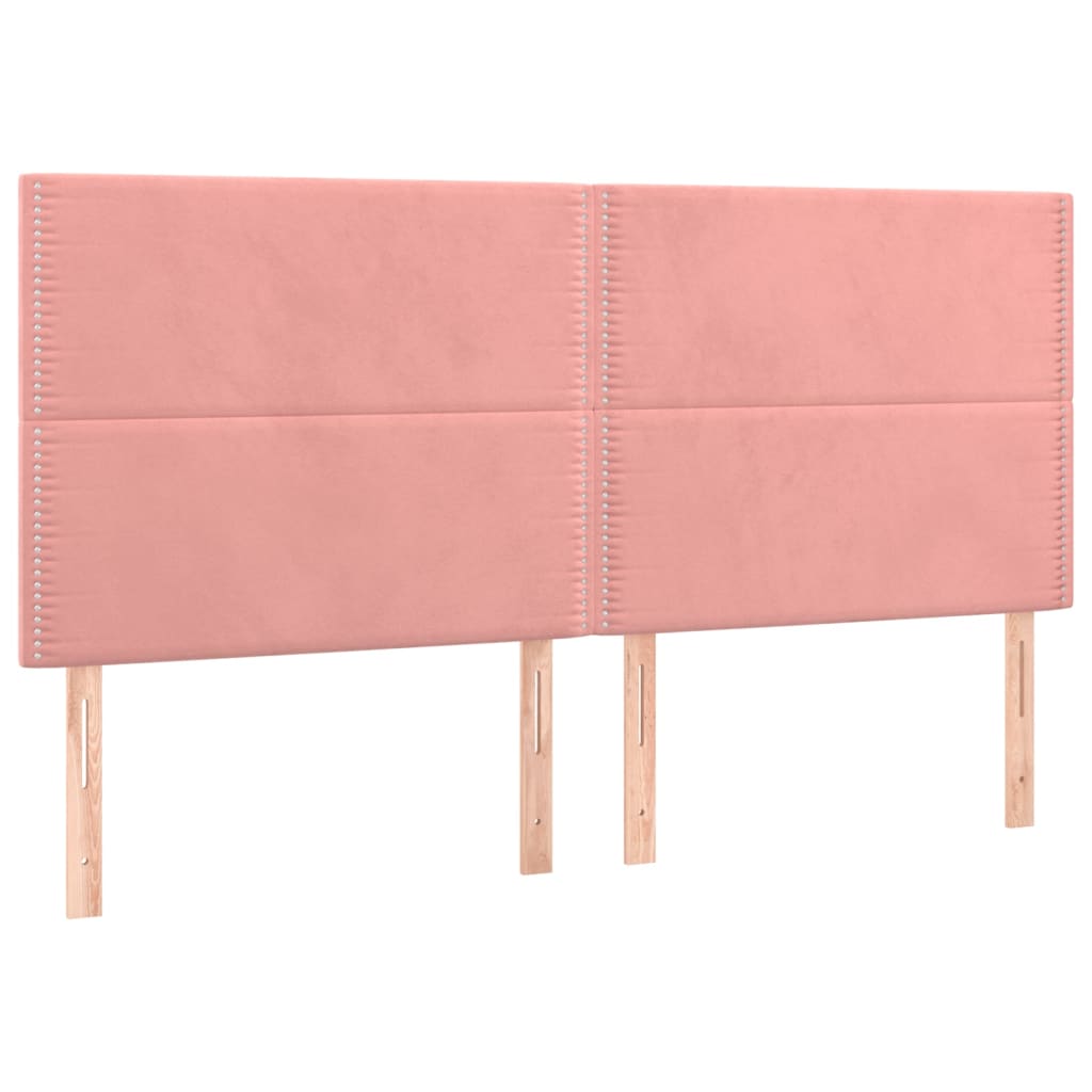 Uzglavlje roza 160x5x118/128 cm baršunasto