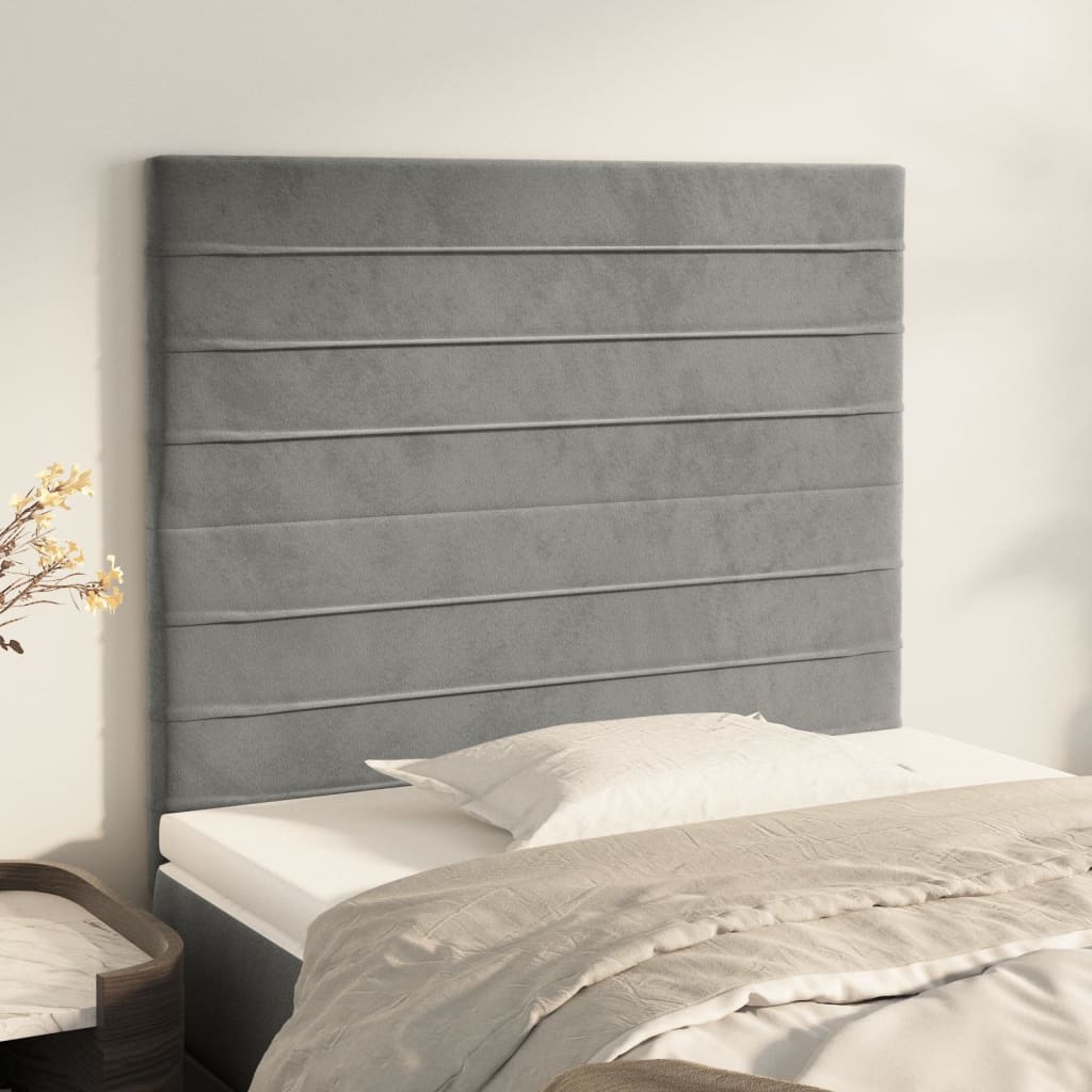 Uzglavlje svijetlosivo 90x5x118/128 cm baršunasto