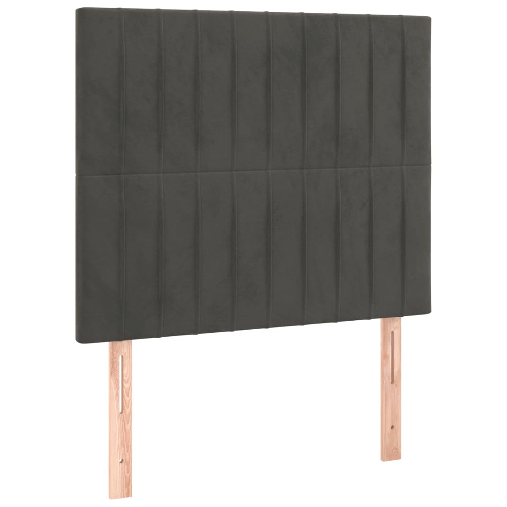 Uzglavlje tamno sivo 100x5x118/128 cm baršunasto