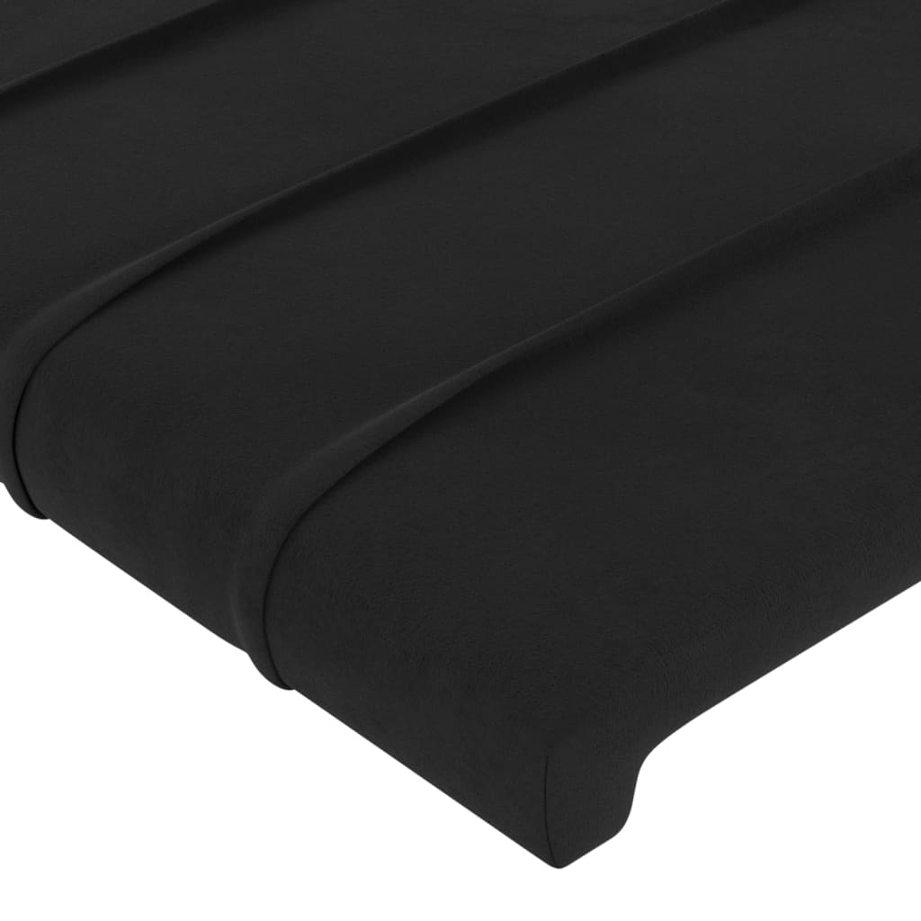 Uzglavlje s ušima crno 83x23x78/88 cm baršunasto